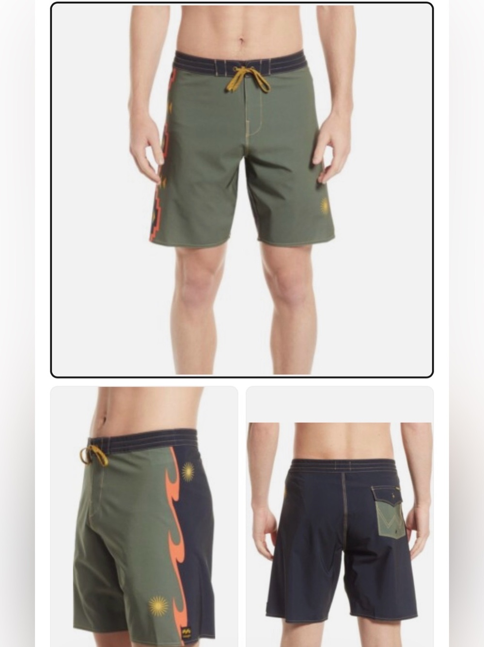 NWT Billabong x Wrangler United by Pro Boardshorts Stretch Military Green 38